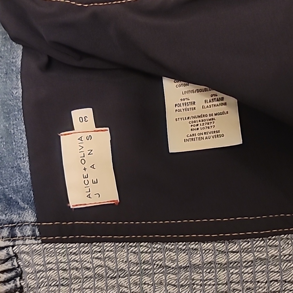 Alice + Olivia Medium Blue Denim Bustier Zip-Front Overalls - Picture 11 of 12